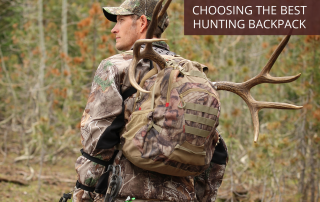 Man on guided hunt in Soap Mesa, with the best hunting backpack he chose himself.