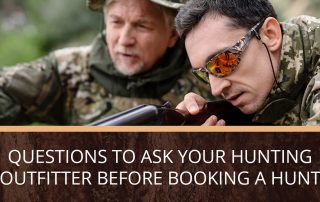 A man with a guide from a hunting outfitter, ready to shoot an elk.