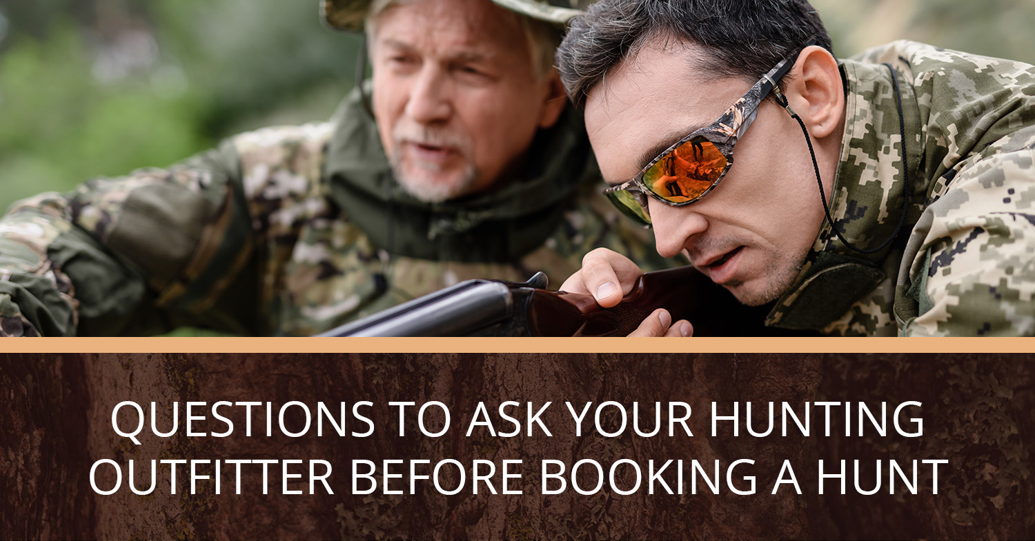 A man with a guide from a hunting outfitter, ready to shoot an elk.